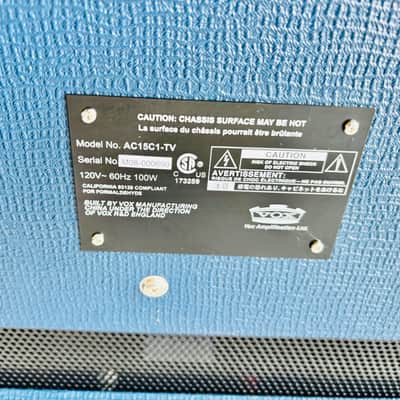 Vox Amp - AC15C1-TVBC - Limited Edition - Blue and Cream Combo image 7