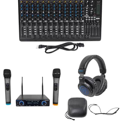 Mackie 1642VLZ4 16-channel Compact Analog Mixer+(2) Wireless Mics+Headphones image 1