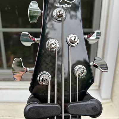 DR Heartfield 5 string bass guitar - Black red burst image 6