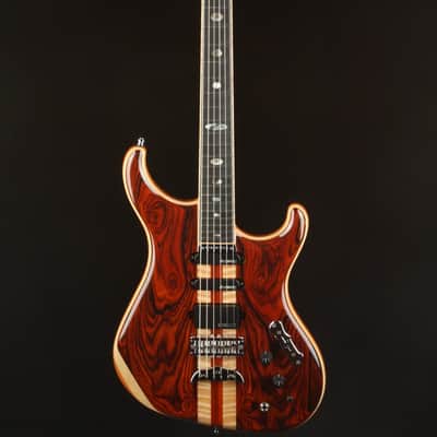 Alembic Spectrum - Cocobolo Top with Mahogany Body - Blue and Red Side LEDs - Guitar with Hard Shell Case image 3