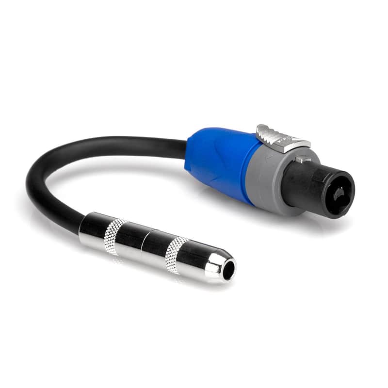 Hosa GSK-116 Speaker Adaptor, 1/4 in TS to Neutrik speakON, 6 in, 16 AWG x 2 OFC image 1