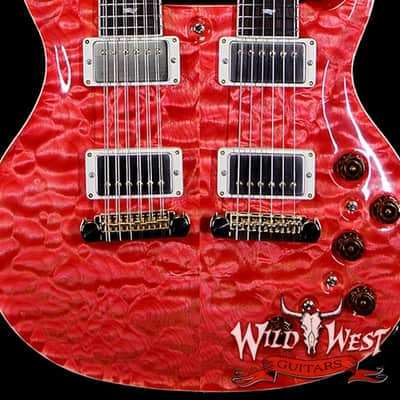 2019 PRS Private Stock #7827 Doubleneck McCarty 594 Semi-Hollow Piezo Brazilian Rosewood Board Salmon image 1