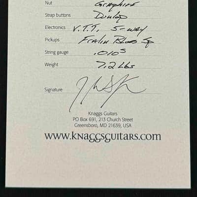 Knaggs Guitars - Severn - T1 Roasted Alder Top - Golden Amber - T1 Roasted Maple Neck - T1 Roasted Maple Fingerboard - Fralin Blues Special Pickups - OHSC - Call for Best Price !!! image 10