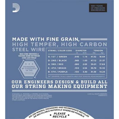 D'Addario D'Addario EPS170 5 Reg Light ProSteels Electric Bass 5 String Bass String Set image 4