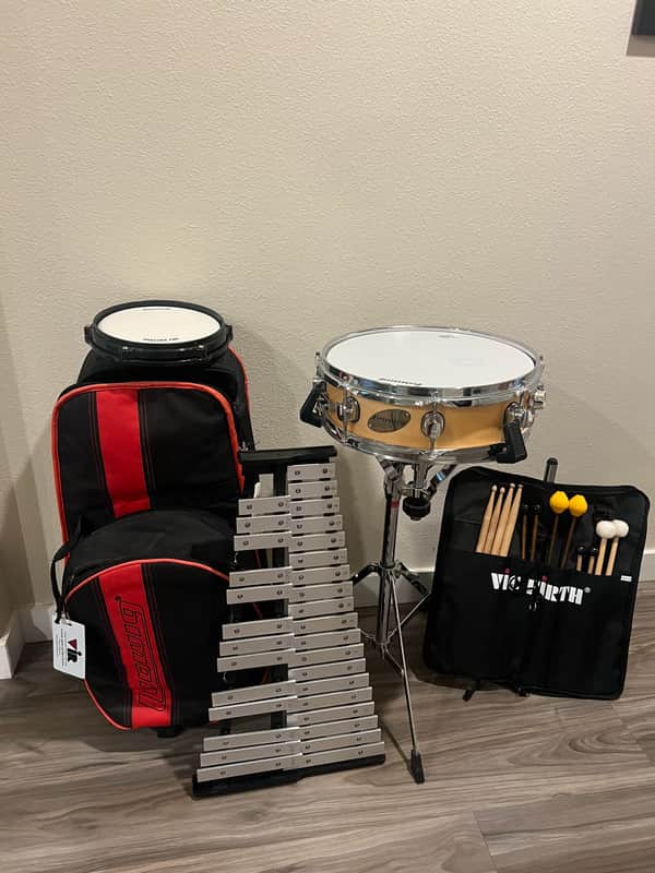 Ludwig Percussion Kit with Snare Drum & Bell Kit w/ Snare, Bells, Practice Pad, Gator Bag & Vic Firth Mallets image 1