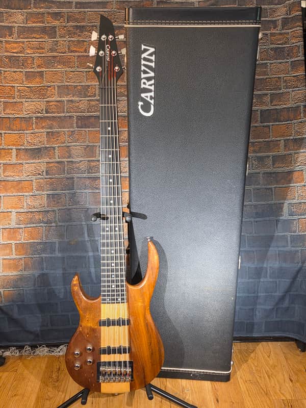 Carvin LB76 6-String Left-Handed Bass Koa & Maple w/ OHSC image 1