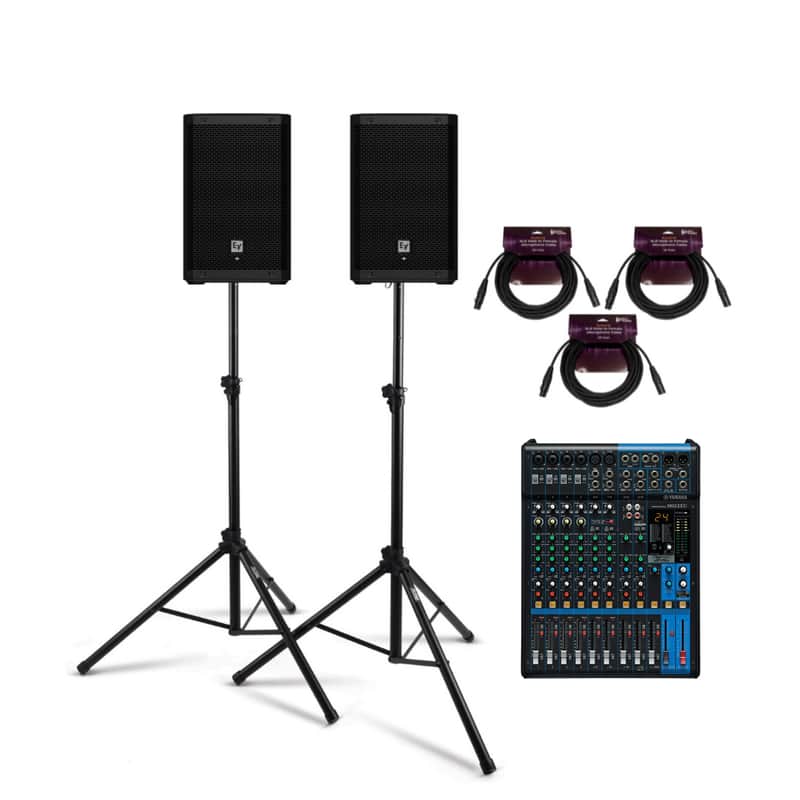 Electro Voice ZLX 8P G2 8 Inch 2 Way Powered Black 2 Pack Loudspeaker Bundle image 1