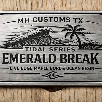 MH Customs Tidal Series “Emerald Break” T-Style Guitar Body 2026 - Nitrocellulose Gloss image 2