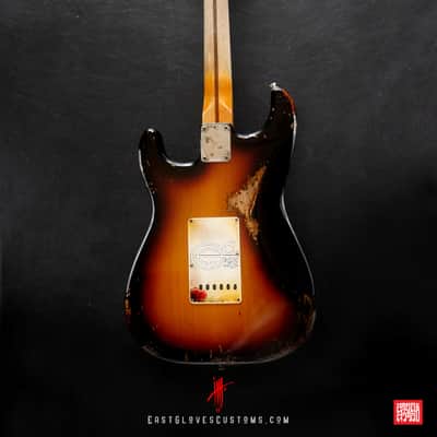 Fender Stratocaster Sunburst Paisley/Pelham Blue Heavy Relic by East Gloves Customs image 12
