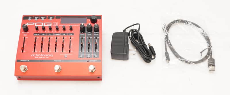 Electro-Harmonix POG3 Polyphonic Octave Generator Pedal with Digital Circuit, Buffered Bypass, and 100 Presets (Red) image 1