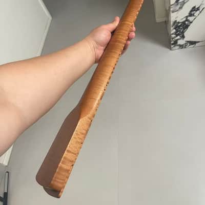 4-string electric bass neck P bass stainless steel 21frets Roasted flame Maple guitar neck 34inch hole 18mm Nut 42mm image 5