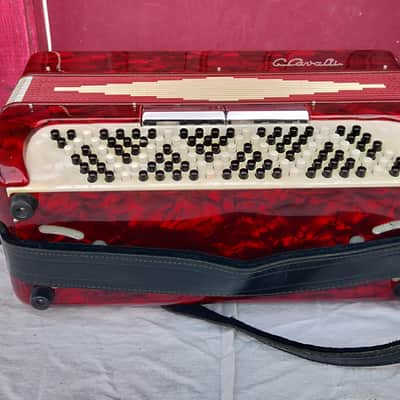 Rare Vintage G. Cavalli 80s-90s - 41 Treble Key 120 Bass Key - Cherry Red - Mint Condition image 9