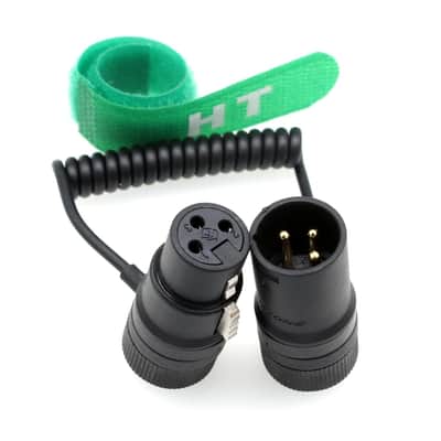 Right Angle XLR 3 Pin Male to Female Audio Cable for Sony FX3 FX9 Canon Camera Microphone Recorder Mixer Sound Devices Zoom Zaxcom, Low-Profile, Black Braided Coiled image 2