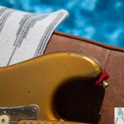 1981 Fender Gold on Gold Dan Smith Strat - Ultimate Road Worn Greenie MOJO Master - Pro Set Up w Perfect Frets/Action/Intonation! image 17