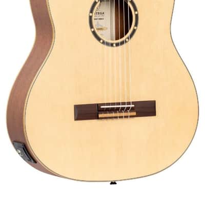 Ortega Guitars Family Series Thinline Acoustic-Electric Left-Handed Nylon Classical 6-String Guitar w/Bag, (RCE125SN-L) image 4