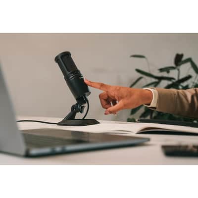 Audio-Technica AT2020USB-X Cardioid Condenser USB Microphone for Content Creators, Black image 8