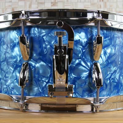 Click Custom 10ply Maple 6x12 Snare Drum Light Blue Pearl image 4