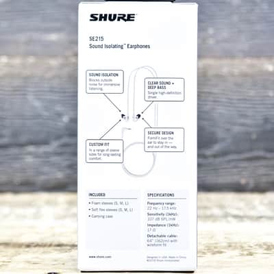 Shure SE215-CL Professional Sound Isolating Earphones High-Definition MicroDriver image 2