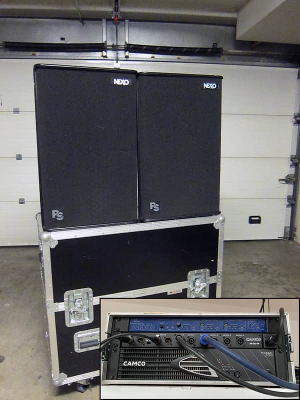 Nexo PS 15 (x4) + Flightcases+ Camco Tecton 384 Power Amp + Nexo