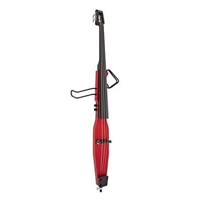 STAGG Transparent Red Electric Double Bass With Gigbag Plus 1/4" Output EUB Electric Upright Bass image 11