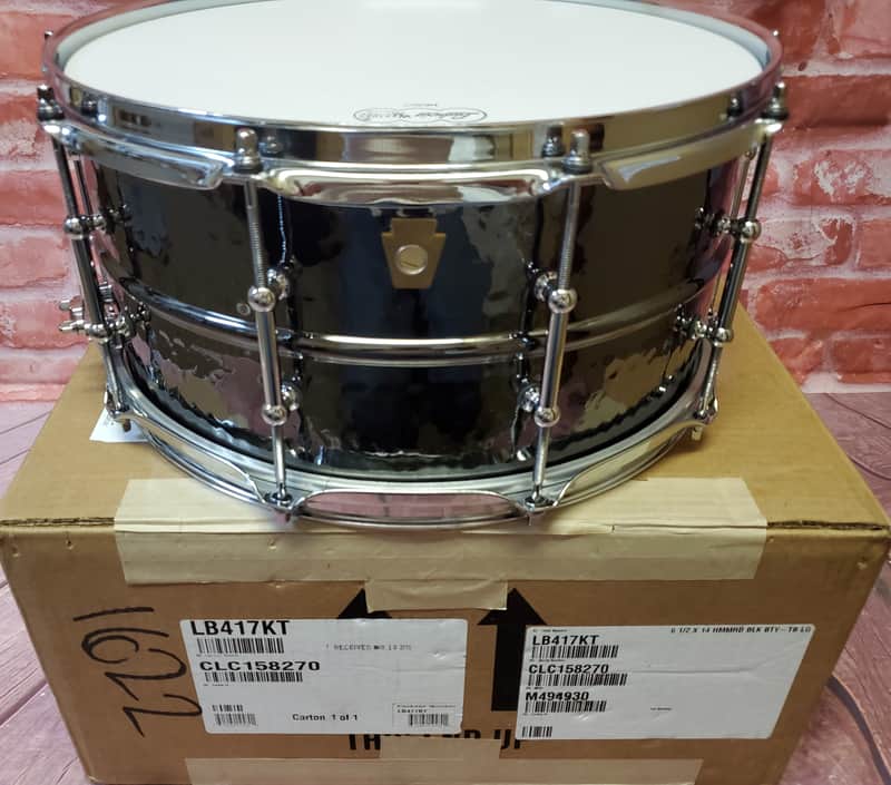 Ludwig *Pre-Order* Black Beauty Brass 6.5x14" Hammered Shell Snare Drum Tube Lugs LB417KT | Made in the USA | Special Order | Authorized Dealer image 1