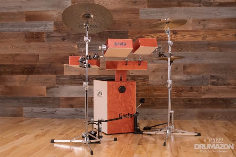 LOOTA PERFORMER 5 PIECE DRUM KIT, WILD CHERRY, WITH RIGHT FOOT PEDAL image 1