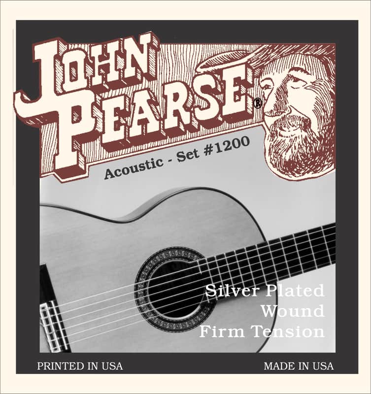 John Pearse 1200 Nylon Classical Guitar Strings - Firm Tension - Full Set with Clear Nylon Trebles & Silver-Plated Basses image 1