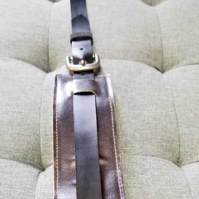 Christian Brooks Leather Vintage Style Guitar Strap Brown with Buckle Adjustment image 2