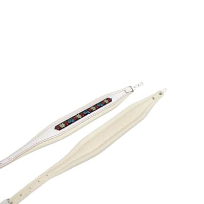 Excalibur Super Italian Accordion Straps - White Folk image 2