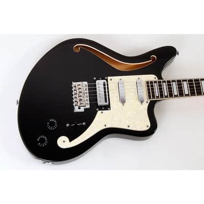 D'Angelico Premier Series Bedford SH Limited-Edition Electric Guitar with Tremolo Regular Black Flake image 3
