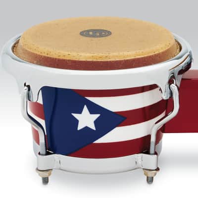 Latin Percussion LP 3 1/2 - 4 1/2" Mini Bongo Oak Puerto Rican Flag (LPM199-PR) image 5