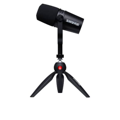 Shure MV7-K w/ Manfrotto PIXI Mini Tripod Stand image 2
