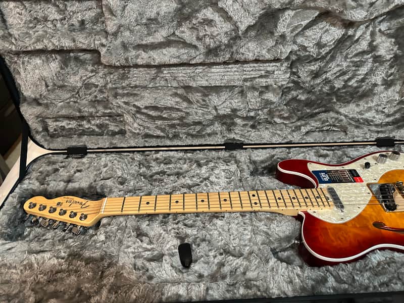 Fender Limited Edition American Elite Thinline Telecaster Quilted Maple Top 2018 - Aged Cherry Burst image 1