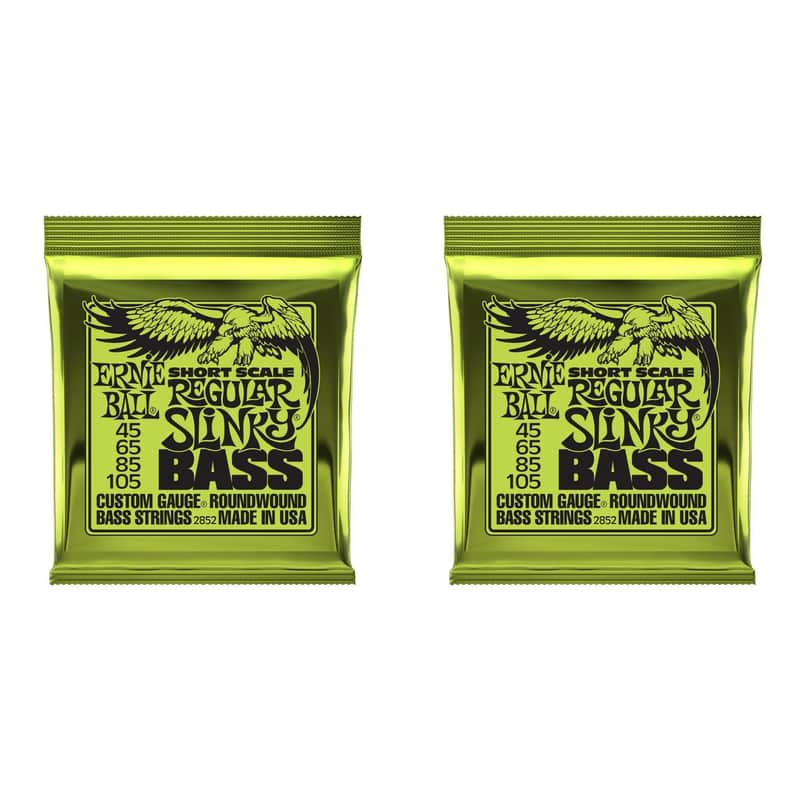 Ernie Ball 2852 Regular Slinky Nickel Wound Electric Bass Guitar Strings (2-Pack) - .045-.105 Short Scale image 1