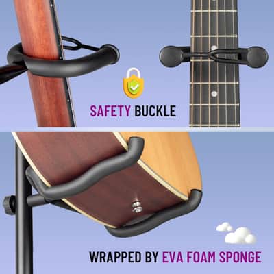 Guitar Stand Double Guitar Stand with Neck Holder Floor Stand Universal for Acoustic Electric Guitars Bass Banjos Folding Tripod Guitar Stands Holds 2 Guitars Together image 3