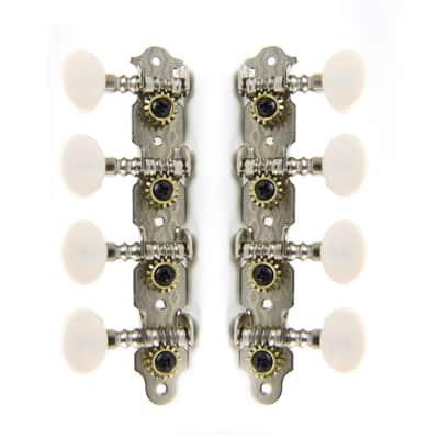 4-on-Plate Classic Style Mandolin Tuning Keys Tuners Head Pegs ,Nickel (1Lx1R) image 1