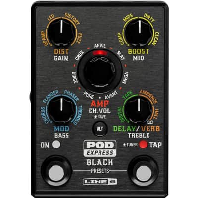 LINE6 POD EXPRESS BLACK PEDALE MULTI EFFETTO PER CHITARRA CON MODELLI AMPLIFICATORI HIGH GAIN image 1