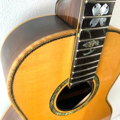 Handmade 00 Size Acoustic Deluxe Appointment Spruce Rosewood Abalone Inlay image 6