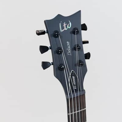 ESP LTD EC1000 Baritone Electric Guitar - Black Charcoal Metallic Satin image 6