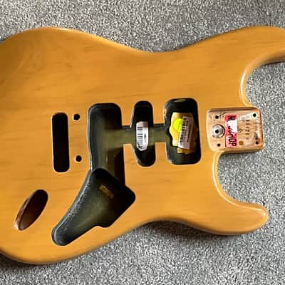 Fender American Standard Stratocaster guitar body roasted pine Mod Shop blonde 3 lb 5 oz image 1