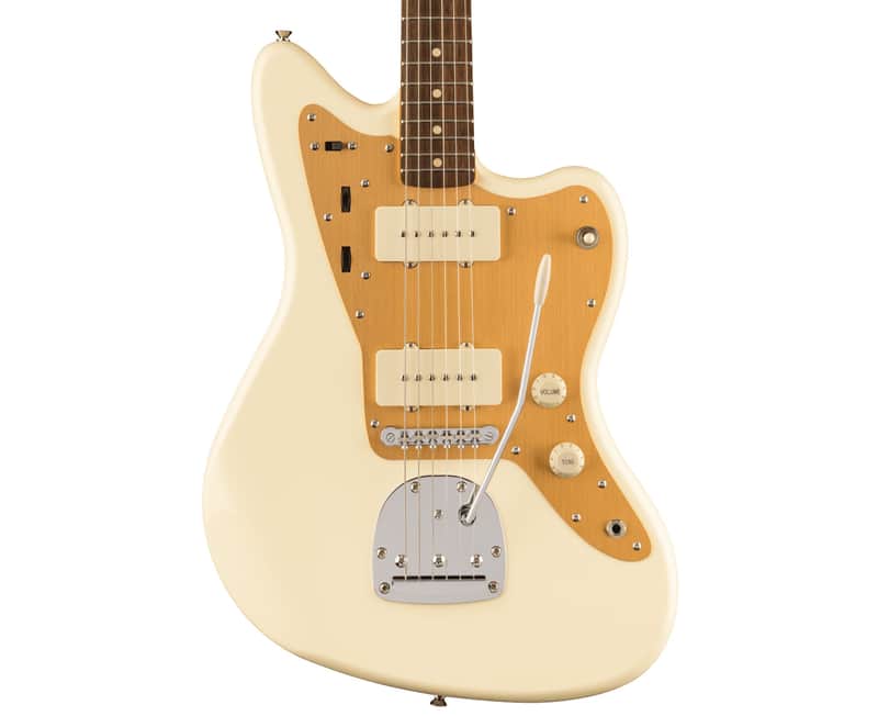 Fender Squier J Mascis Jazzmaster® Gold Anodized Pickguard in Vintage White