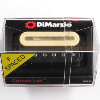 DiMarzio F-spaced Crunch Lab Bridge Humbucker Black/Creme W/Chrome Poles & Rail DP 228.