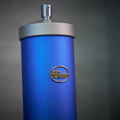 Rare Vintage Early Blue Bottle Tube Condenser Microphone Set image 4