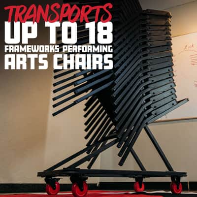 Gator Frameworks Performing Arts Chair Cart Supports up to 332 pounds & 15-18 Non-Folding Band and Orchestra Chairs, (GFW-BNO-PACHAIR-CART) image 3