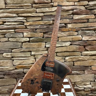 Klein Headless Electric Guitar 2017 - Natural Burled Walnut / Rosewood w/ Gig Bag image 1