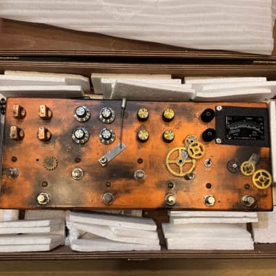 JAM Pedals Custom Multi-Pedal (2022) – Red Muck, Rattler, Lucydreamer, Dynassor + Boss TU-3 Tuner – Hand-Painted Steampunk – Original Wooden Case image 12