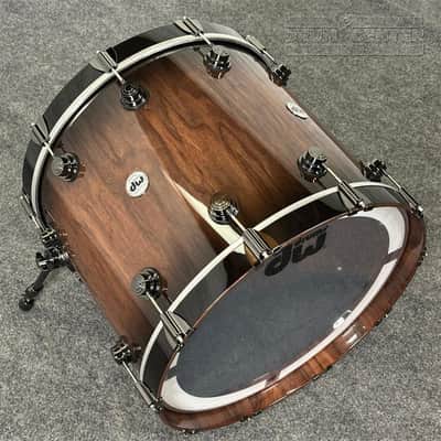 DW Collectors Pure Walnut 6pc Drum Set Natural to Quick Ebony Burst image 6