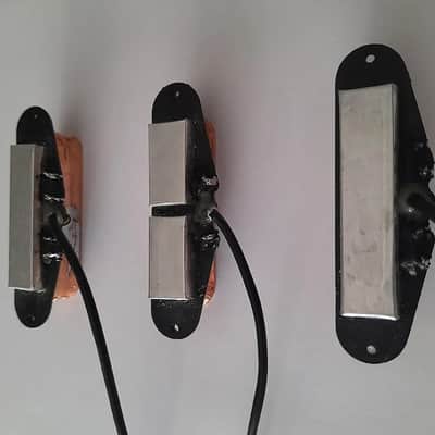 Handmade prewired SSS NEODYMIUM Stacked coils PU's Strat pickguard with HB split on N&B, volume TR BL and mid PU cutoff switch image 15