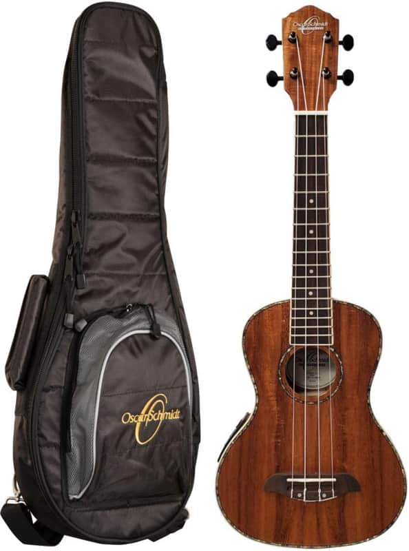 Oscar Schmidt OU5EK Koa Top Wood Concert Size 4-String Ukulele w/Gig Bag image 1