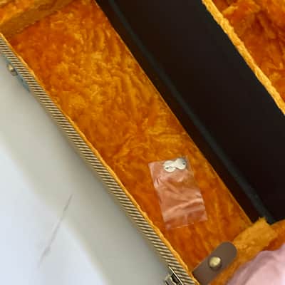 2004 G&G Fender USA Deluxe Stratocaster Telecaster 50th Anniversary Hardshell Guitar Case Orange Interior image 22